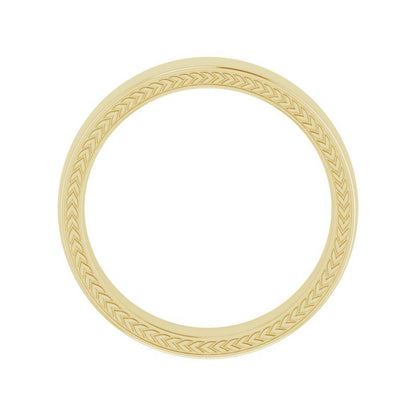 14K White Wheat Pattern Band