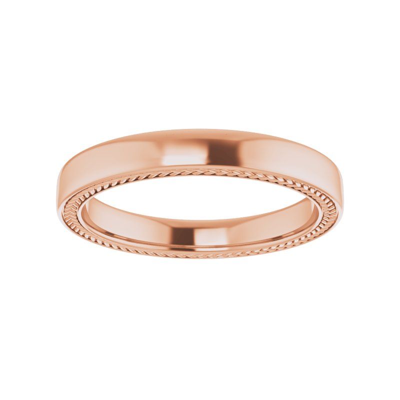 14K White Wheat Pattern Band