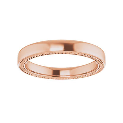 14K White Wheat Pattern Band