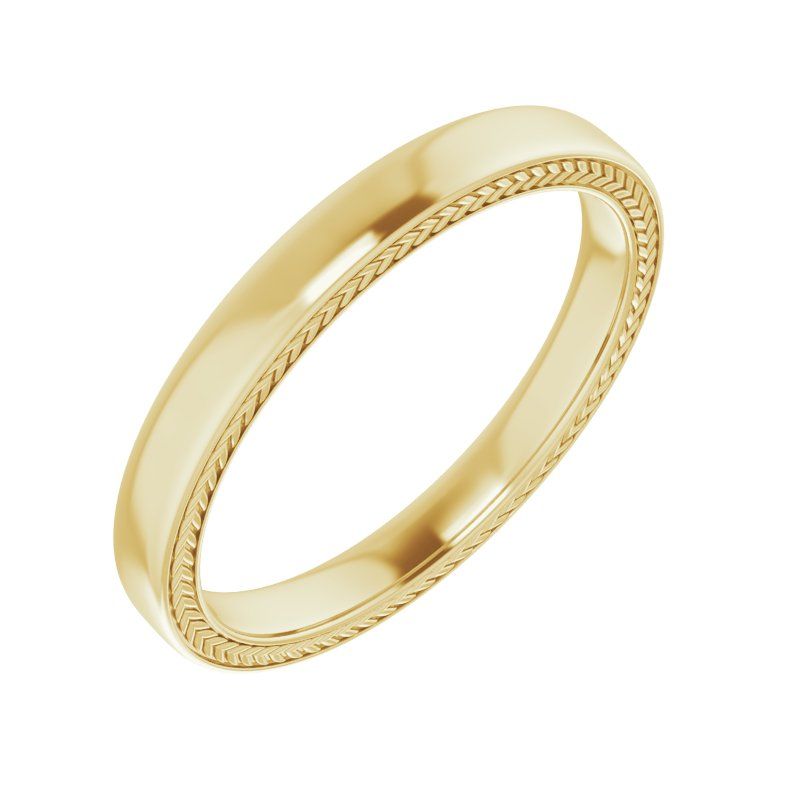14K White Wheat Pattern Band