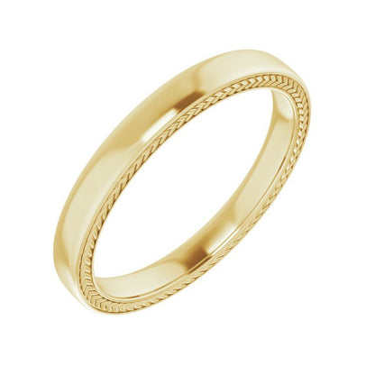 14K White Wheat Pattern Band