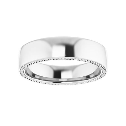 14K White Wheat Pattern Band