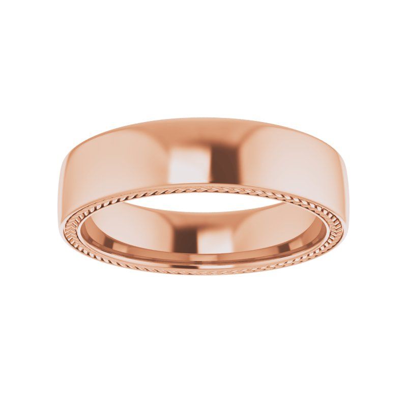 14K White Wheat Pattern Band