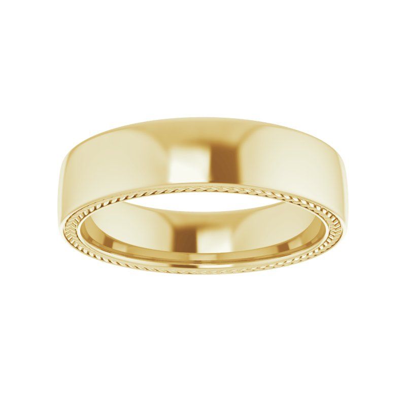 14K White Wheat Pattern Band
