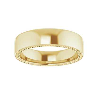 14K White Wheat Pattern Band