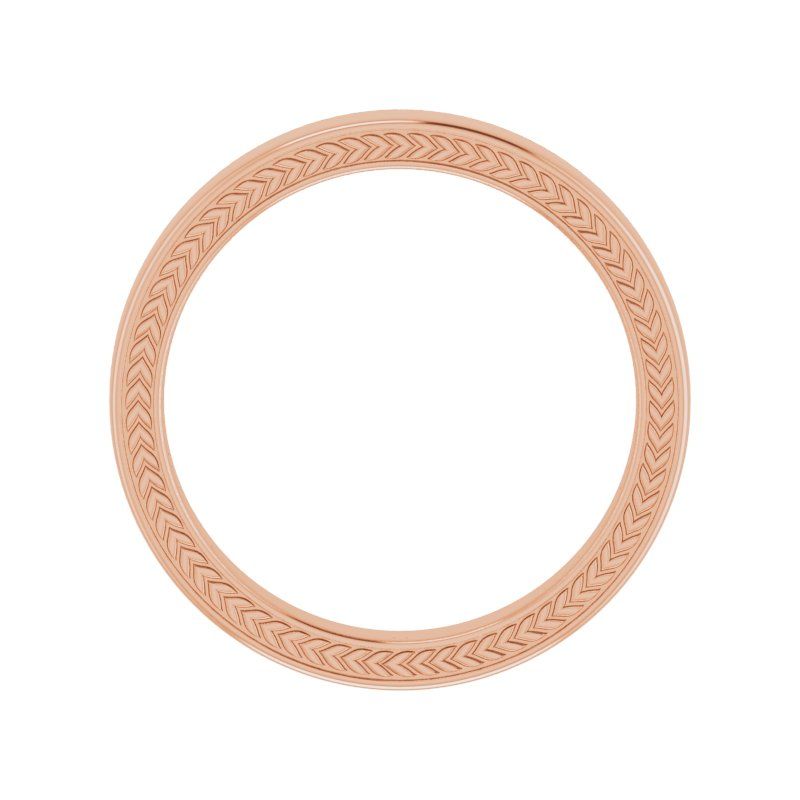 14K White Wheat Pattern Band