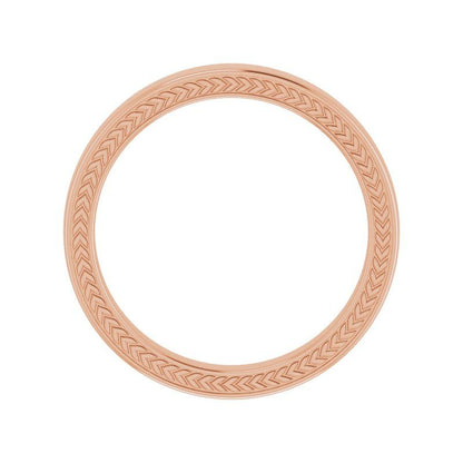 14K White Wheat Pattern Band