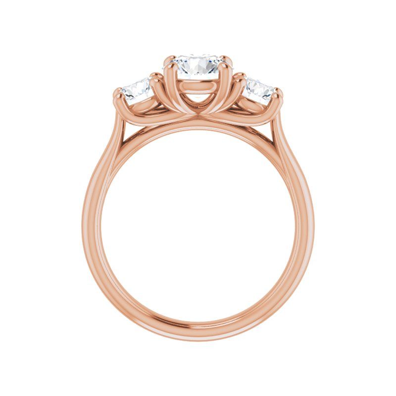 14K Gold Round Three-Stone Charlotte Engagement Ring