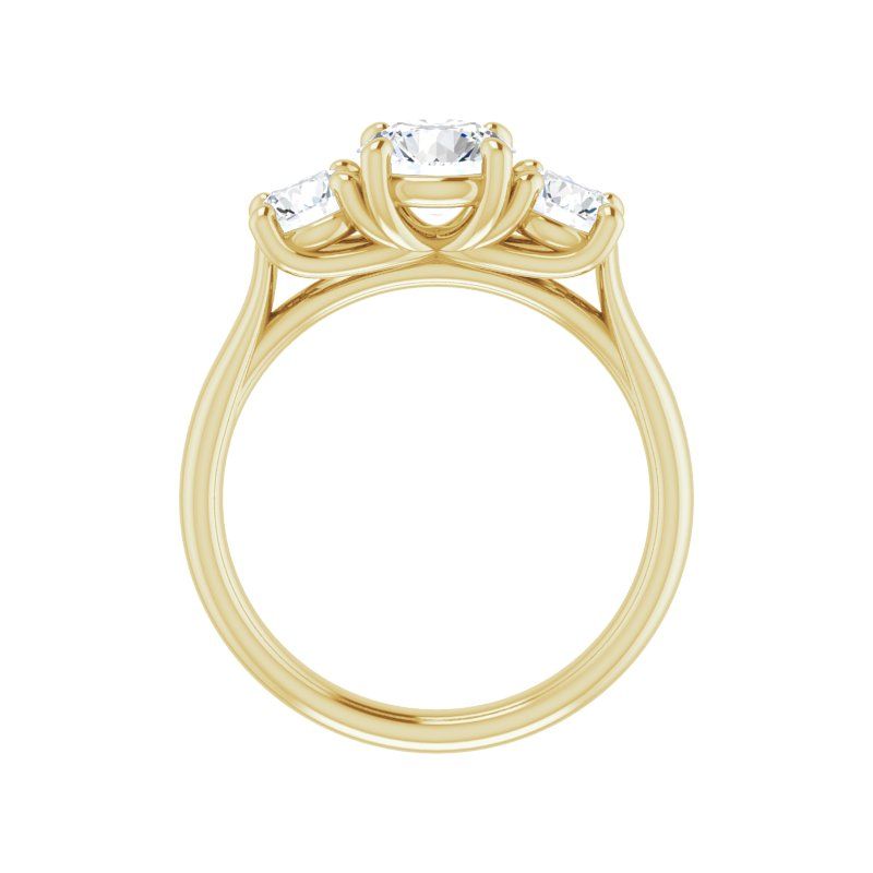 14K Gold Round Three-Stone Charlotte Engagement Ring