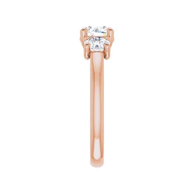 14K Gold Round Three-Stone Charlotte Engagement Ring