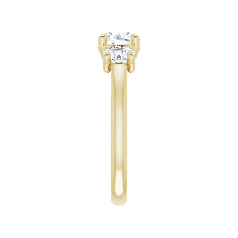 14K Gold Round Three-Stone Charlotte Engagement Ring