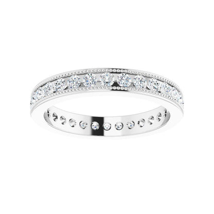 14K Gold Diamond Miligrain Eternity Men's Band