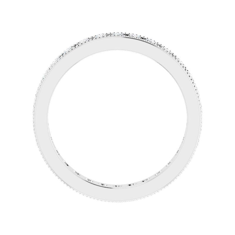 14K Gold Diamond Miligrain Eternity Men's Band