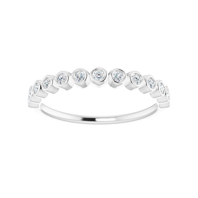 Platinum Diamond Bezel Set Anniversary Band