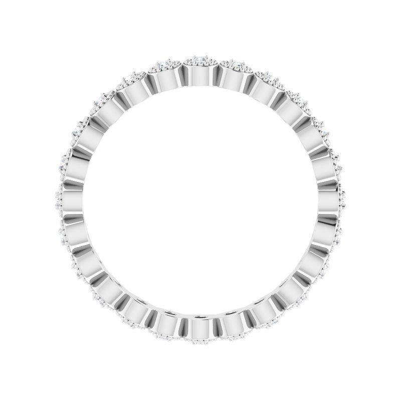 14K Gold Diamond Bezel Miligrain Eternity Band