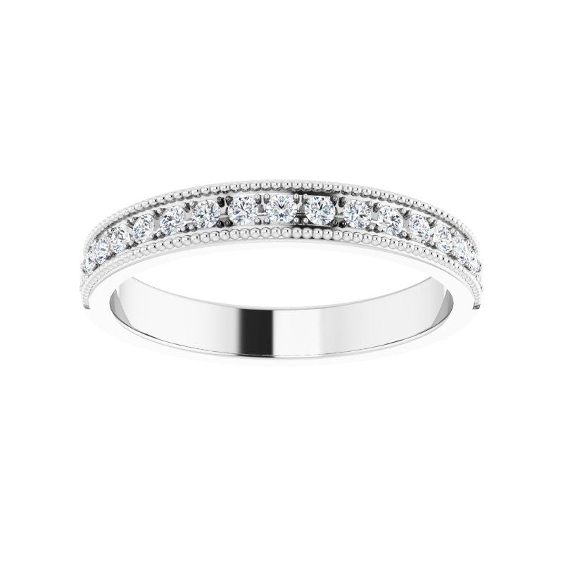 Platinum Diamond Beaded Anniversary Band