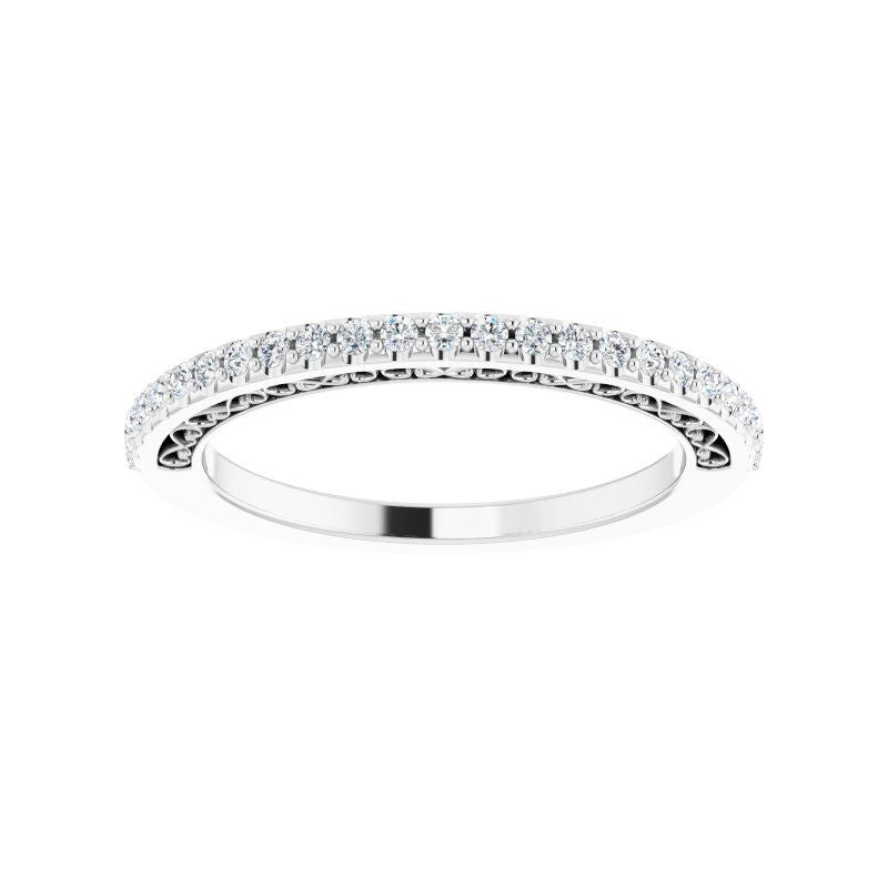 Platinum Diamond Swirl Anniversary Band