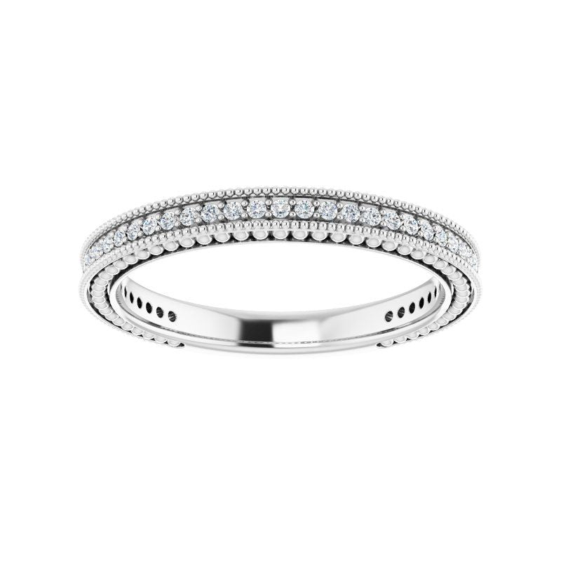 Platinum Diamond Beaded Anniversary Band