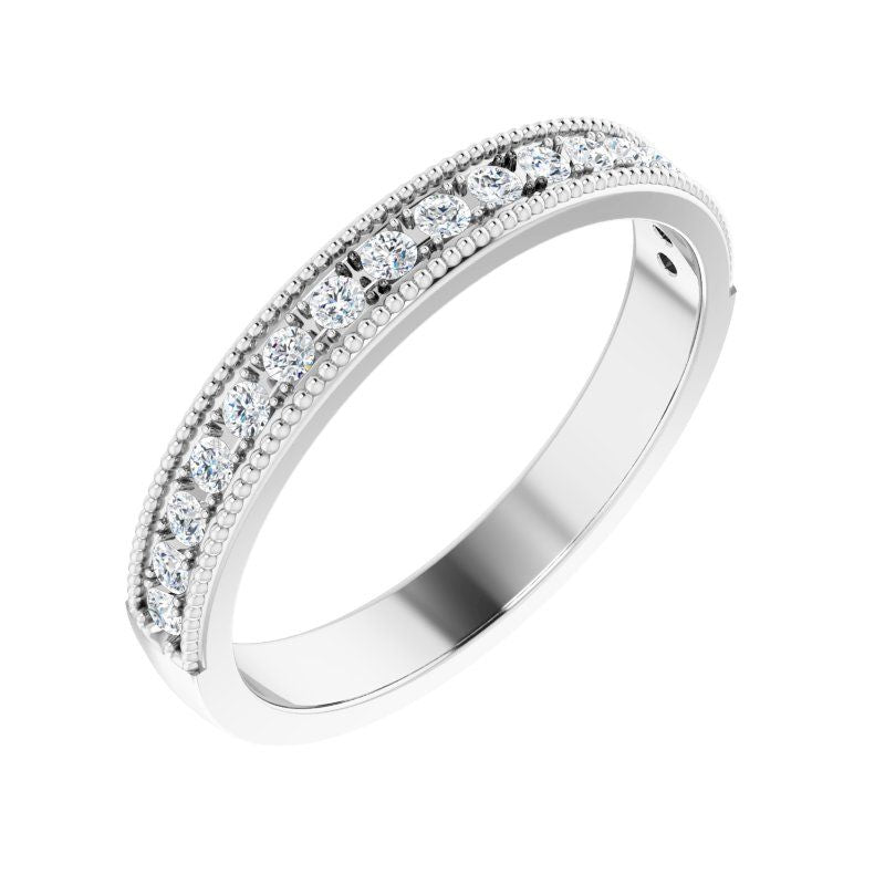 Platinum Diamond Beaded Anniversary Band