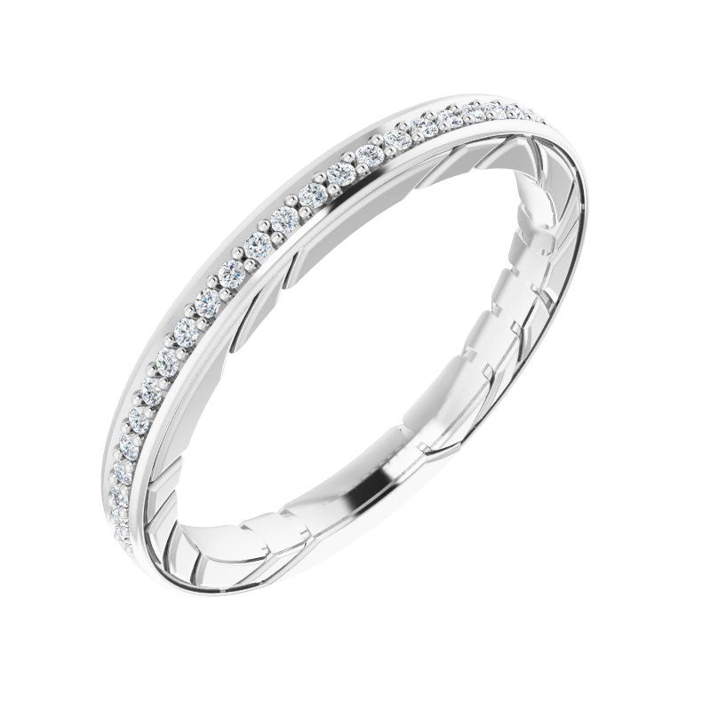 Platinum Faceted Anniversary Band