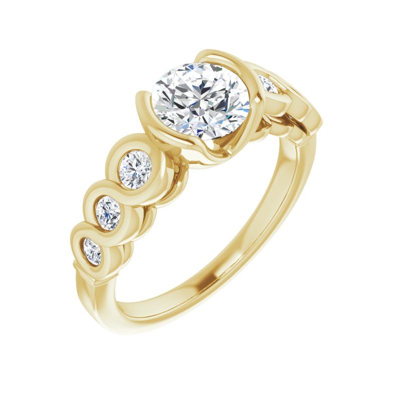 14K Gold Round Engagement Ring