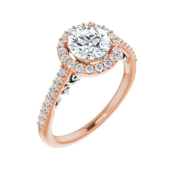 14K Two-tone Halo Engagement Ring