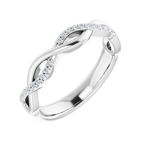 14K Gold Diamond Interwined Band