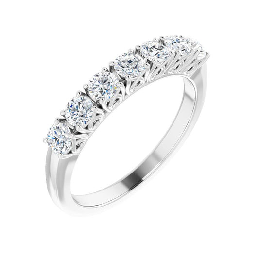 Platinum & Diamond 7- Stone Anniversary Band