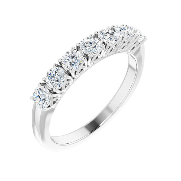 Platinum and Diamond 7- Stone Anniversary Band