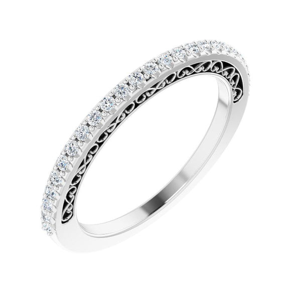 Platinum Diamond Swirl Anniversary Band