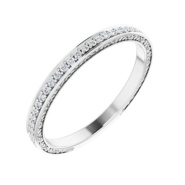 14K White Diamond Elegant Band