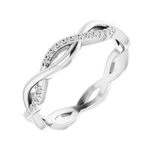 14K Gold Diamond Infinity-Inspired Eternity Band