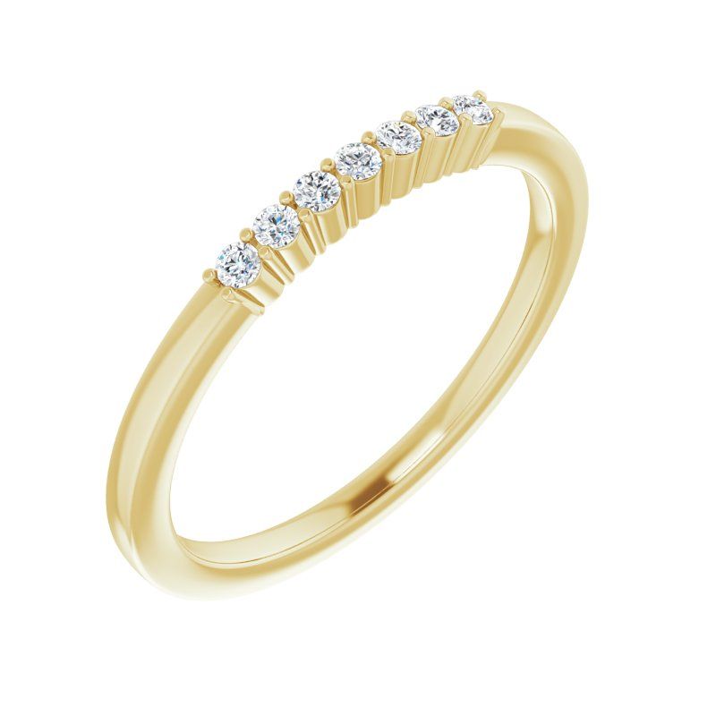 14K Gold 1.5 mm Diamond 7-Stone Band