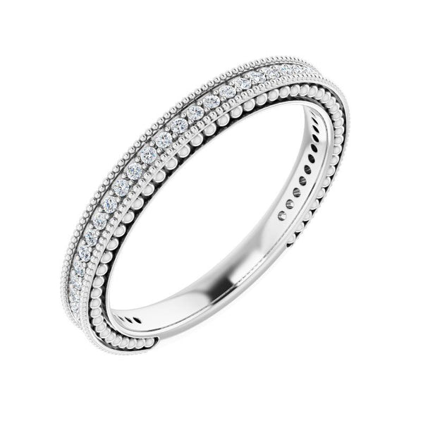 Platinum Diamond Beaded Anniversary Band