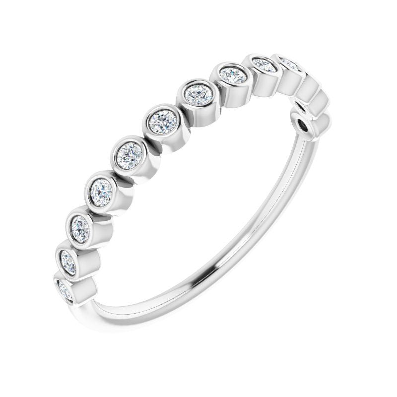 Platinum Diamond Bezel Set Anniversary Band