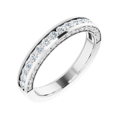 14K Gold Round Diamond Aesthetic Band