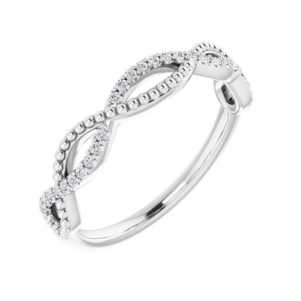 Platinum Infinity-Inspired Beaded Anniversary Band