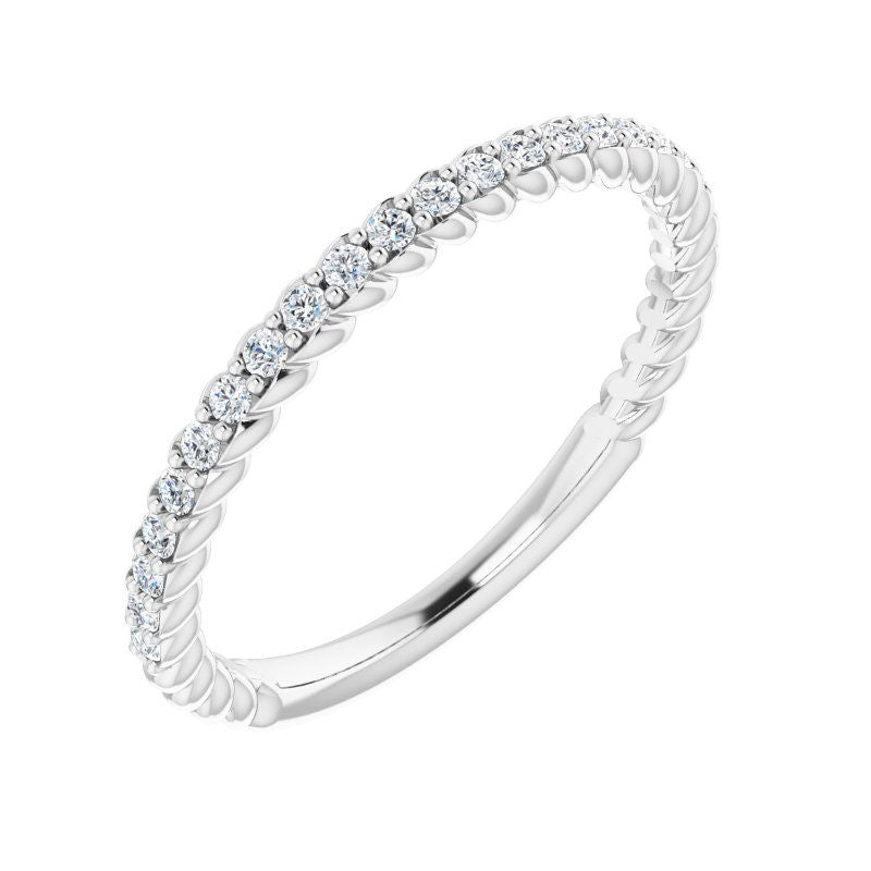 14K Gold Diamond Rope Band