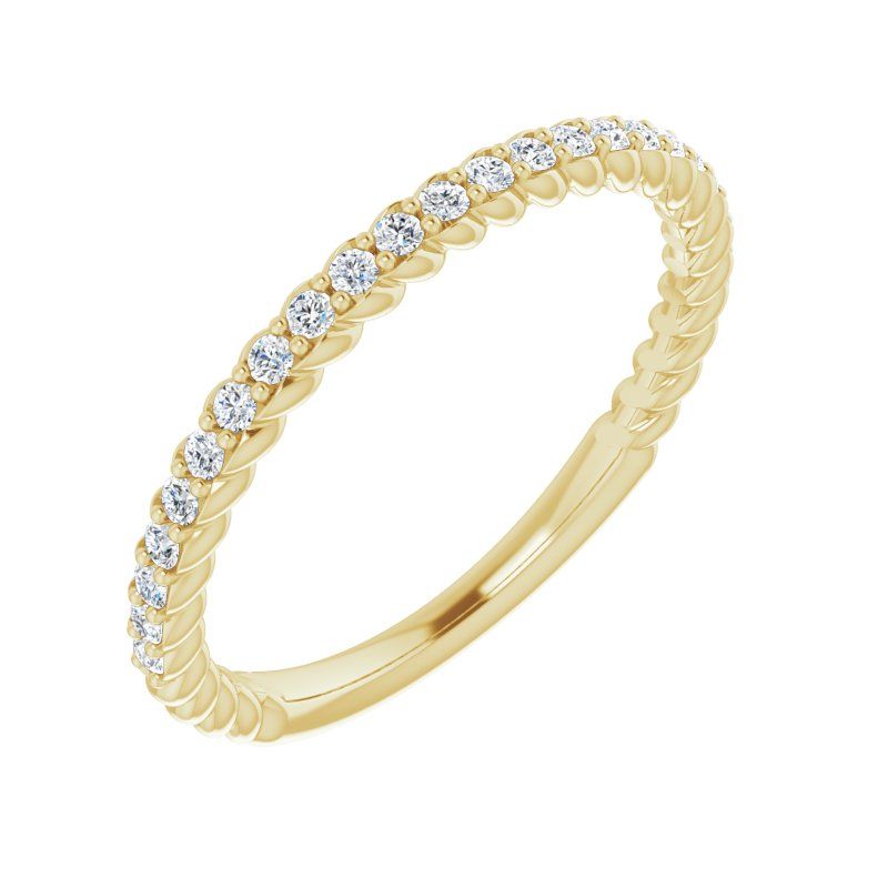 14K Gold Diamond Rope Band