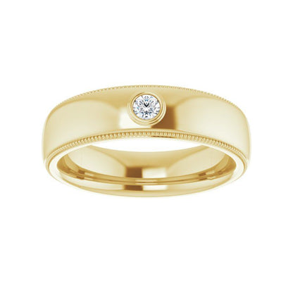 14K Gold 3 mm Round Men's Ring
