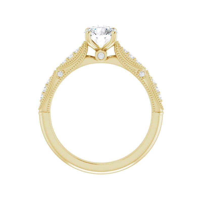 14K Gold Round Victorian Engagement Ring