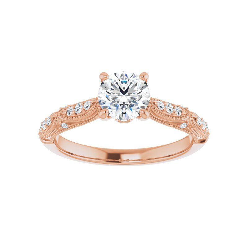 14K Gold Round Victorian Engagement Ring