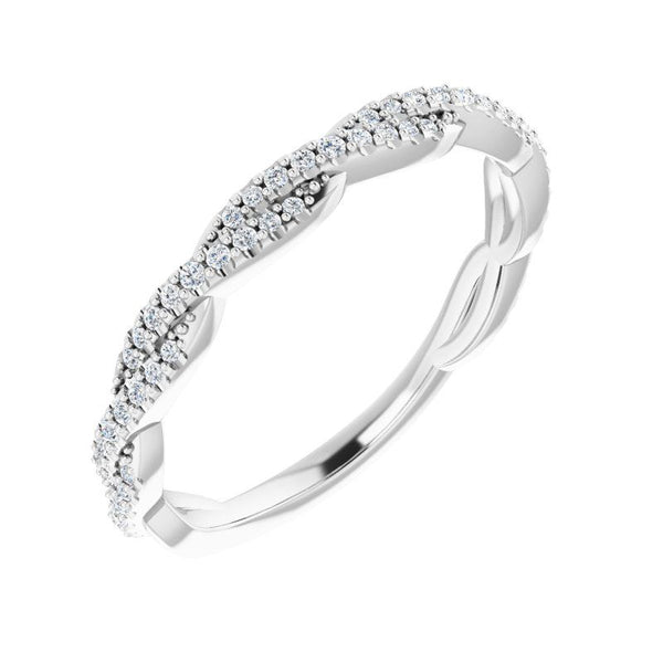 14K Gold Diamond Twisted Band