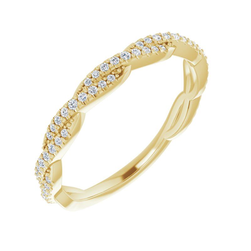 14K Gold Diamond Twisted Band