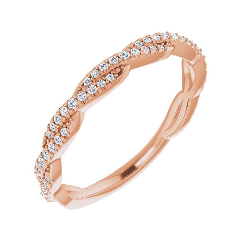 14K Gold Diamond Twisted Band