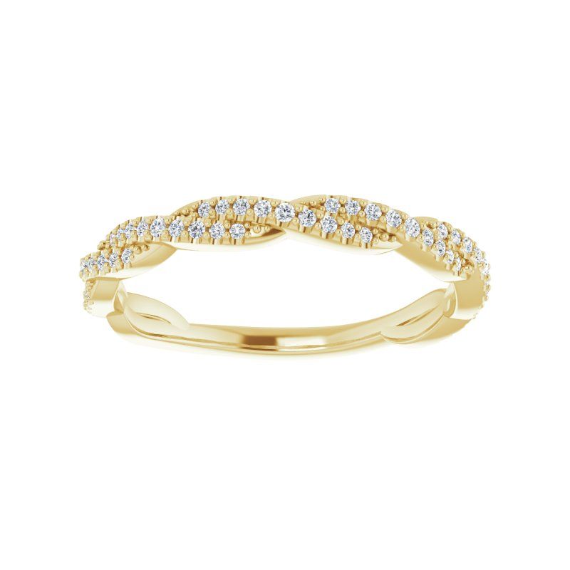 14K Gold Diamond Twisted Band