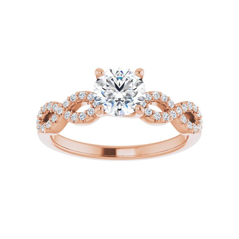 14K Gold Round Engagement Ring