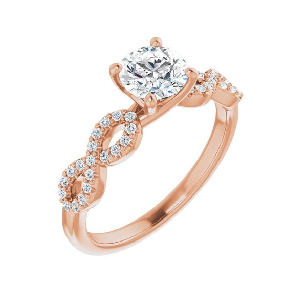 14K Gold Round Engagement Ring