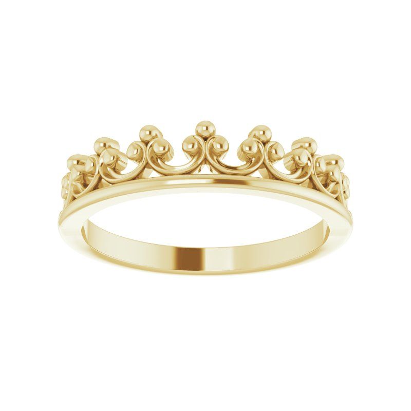 14K Gold Stackable Crown Ring