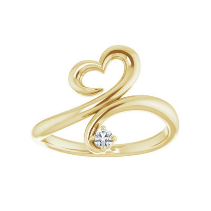14K Gold .06 CTW Diamond Heart Ring